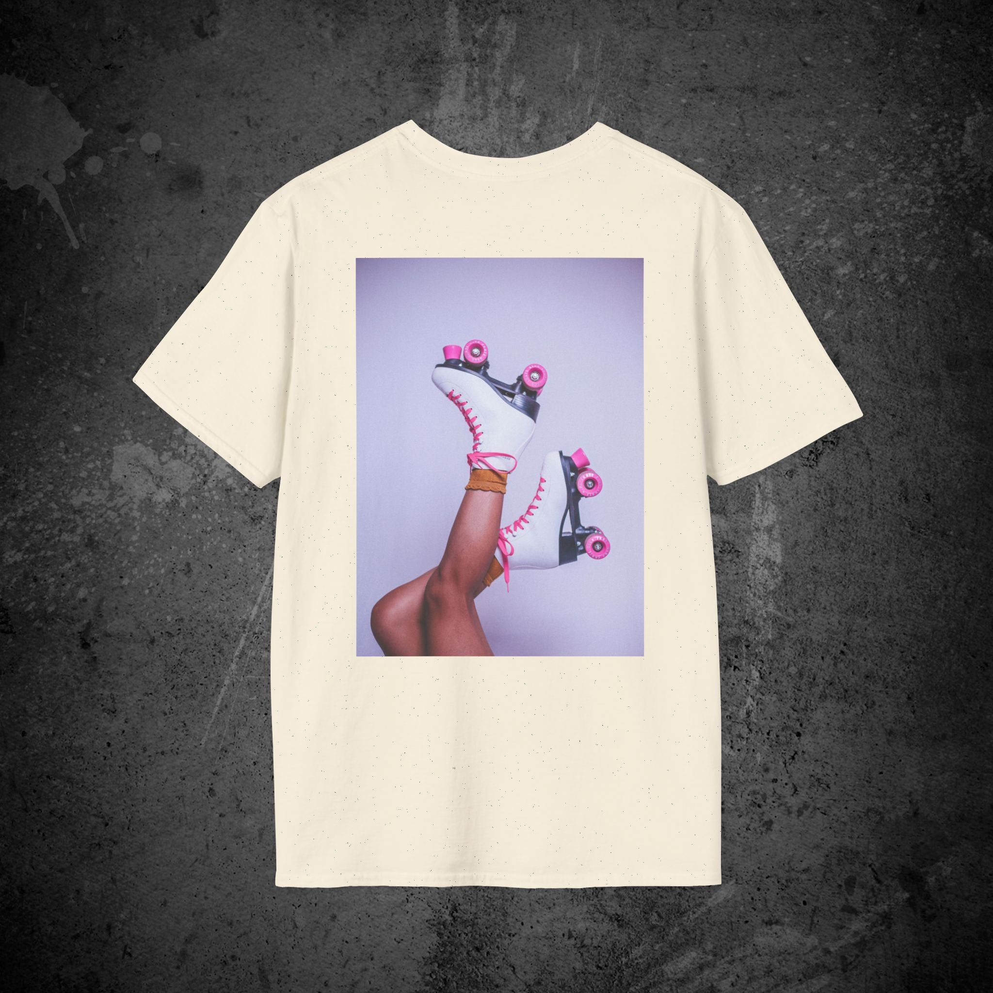 roller disco dreams back print t-shirt — nostalgic minimalist streetwear