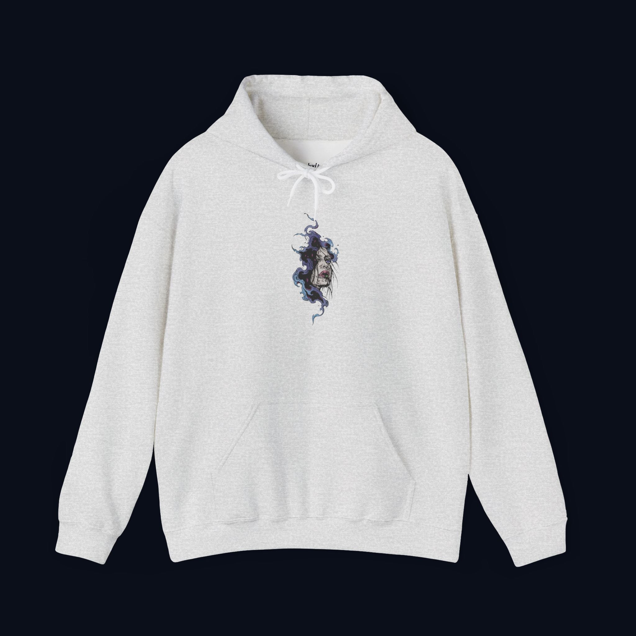 haunted portrait printed hoodie — nostalgic minimalist streetwear