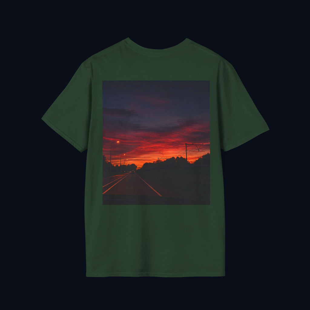 the long way home back print t-shirt — nostalgic minimalist streetwear