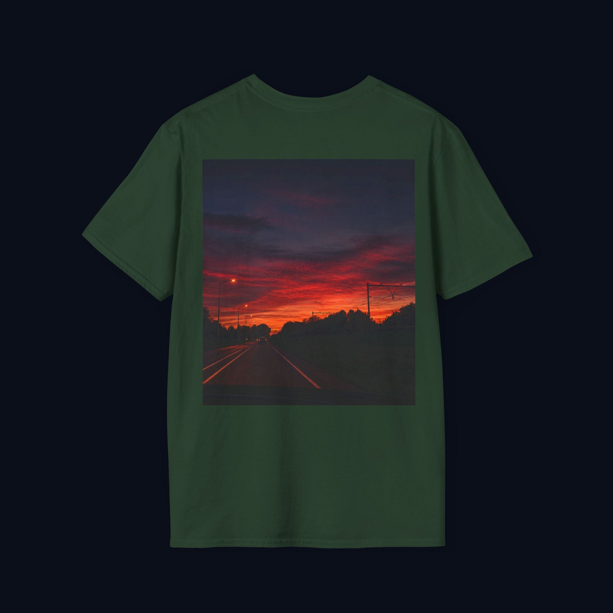 the long way home back print t-shirt — nostalgic minimalist streetwear