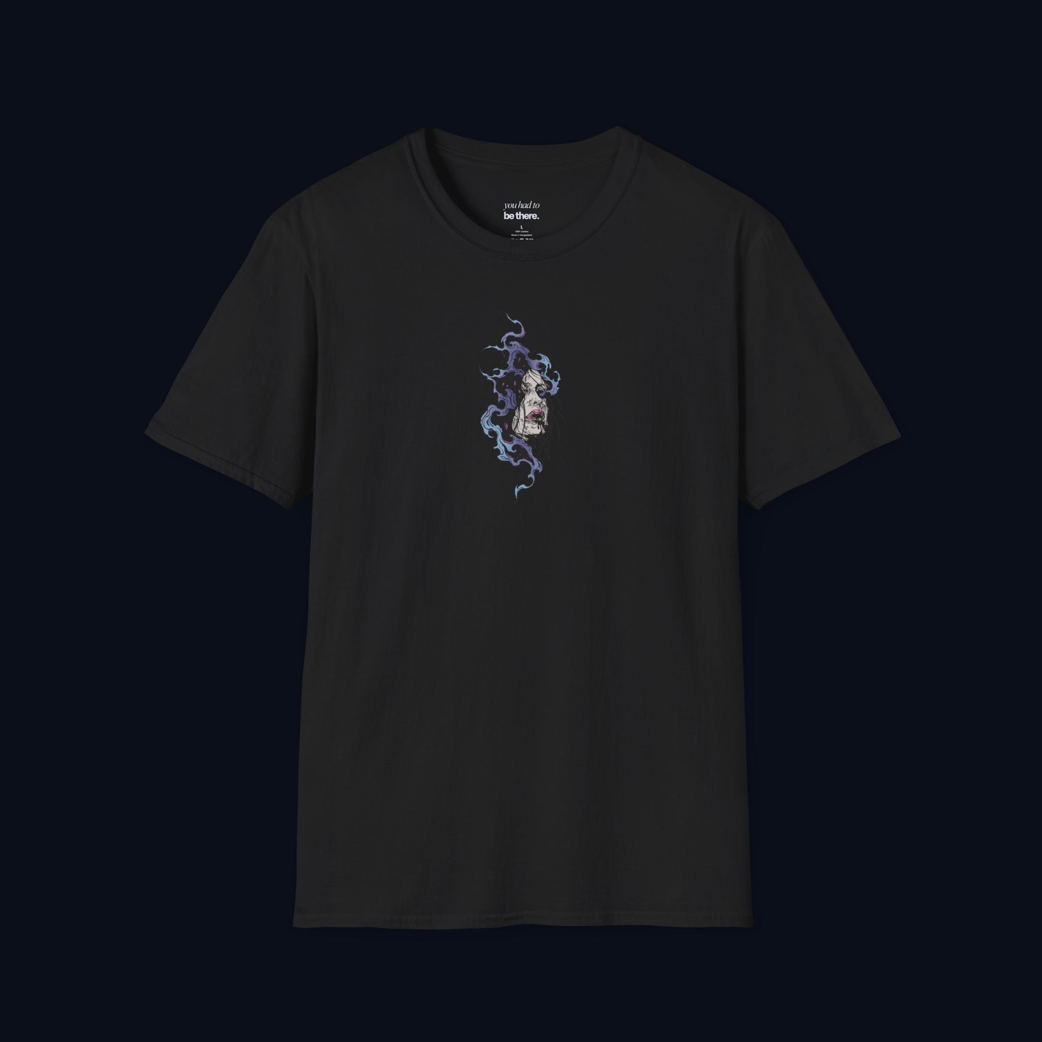 haunted portrait printed t-shirt — nostalgic minimalist streetwear tee
