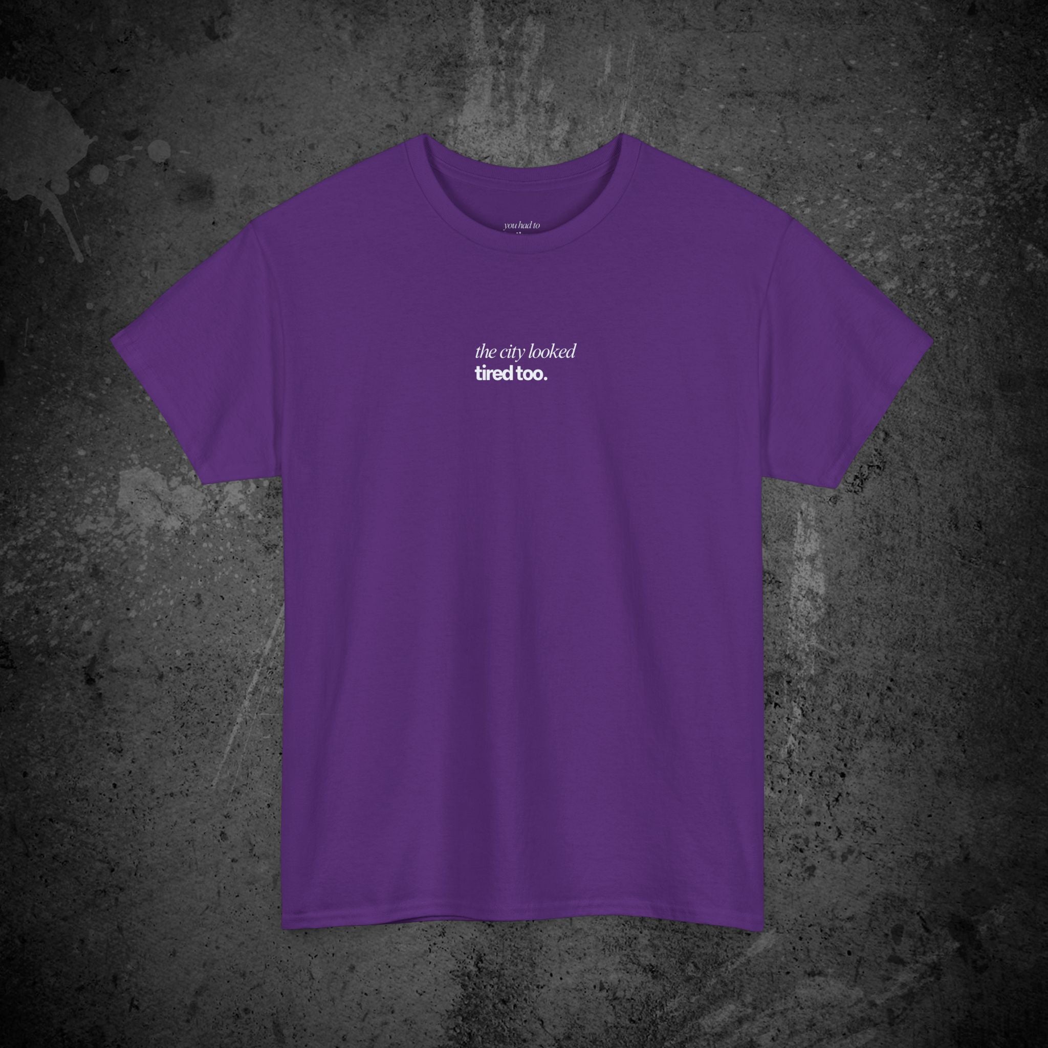 the city looked tired too printed t-shirt — nostalgic minimalist streetwear