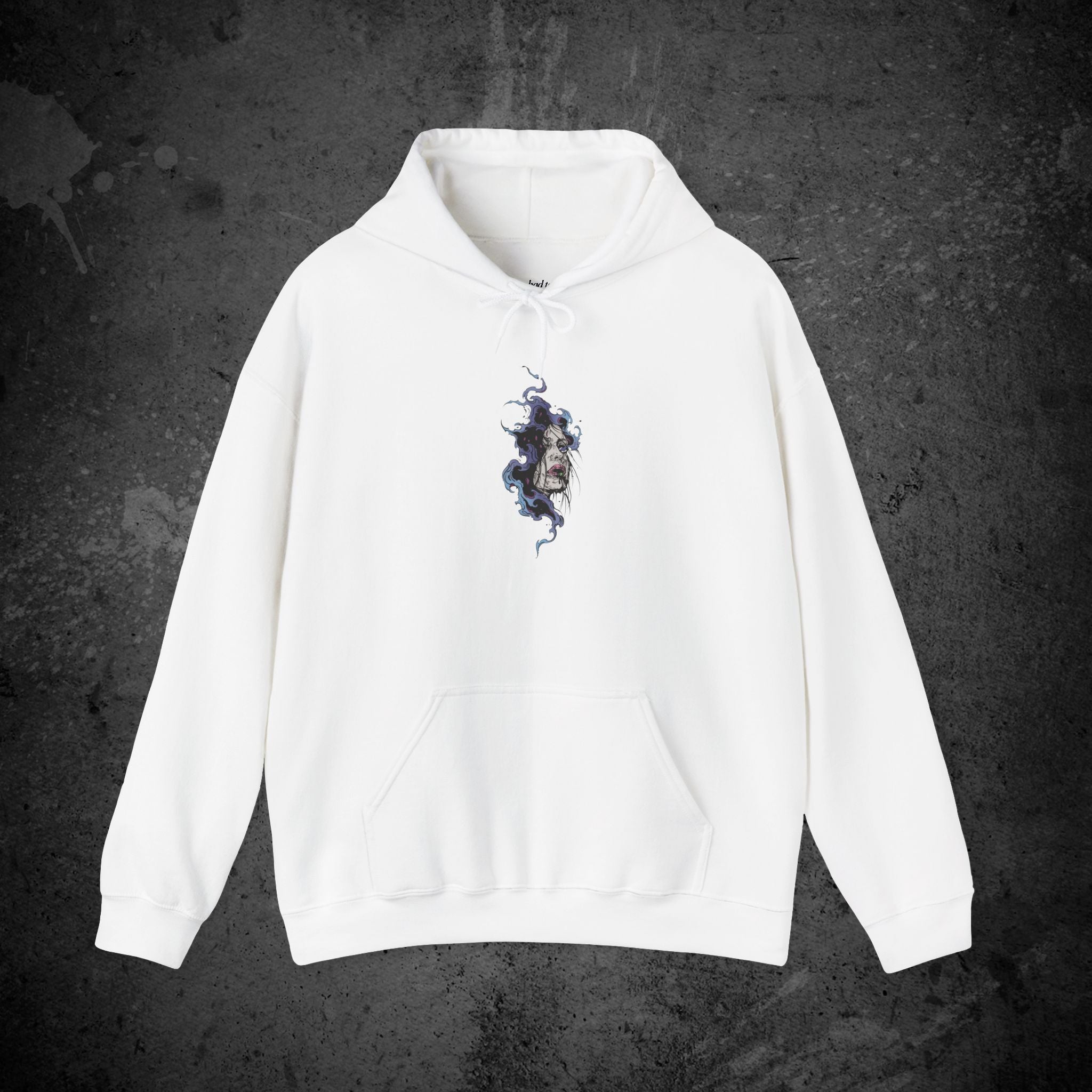 haunted portrait printed hoodie — nostalgic minimalist streetwear