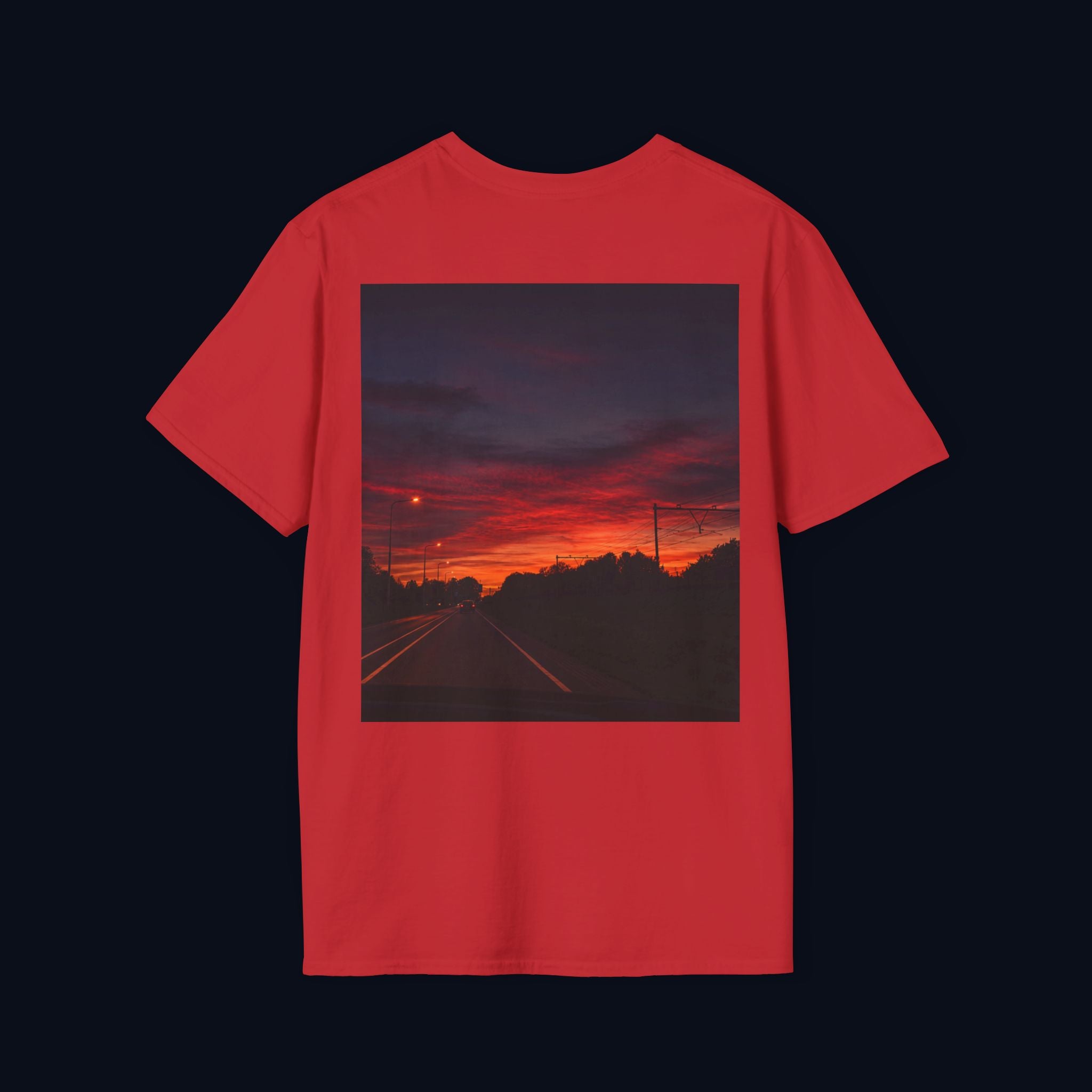 the long way home back print t-shirt — nostalgic minimalist streetwear