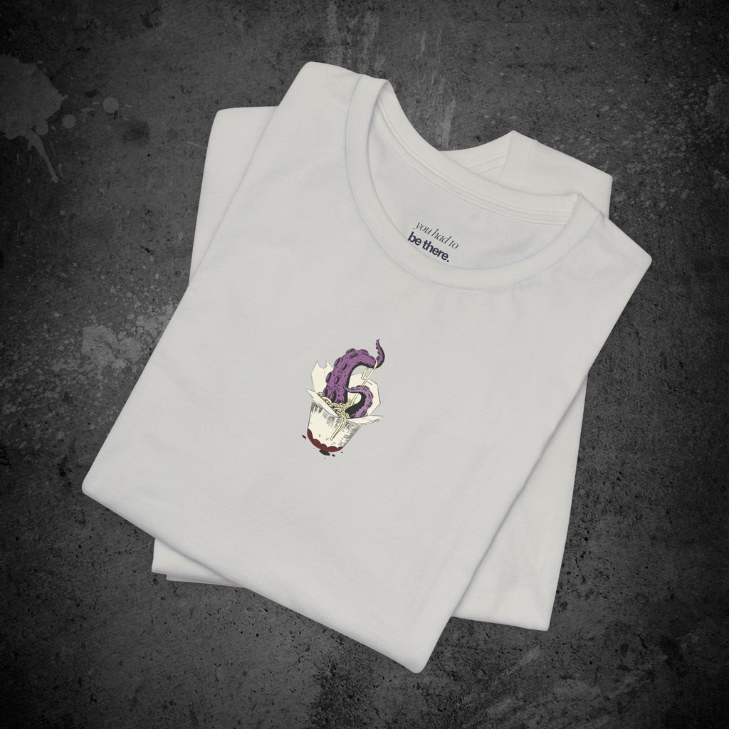 tentacle takeout printed t-shirt — nostalgic minimalist streetwear tee