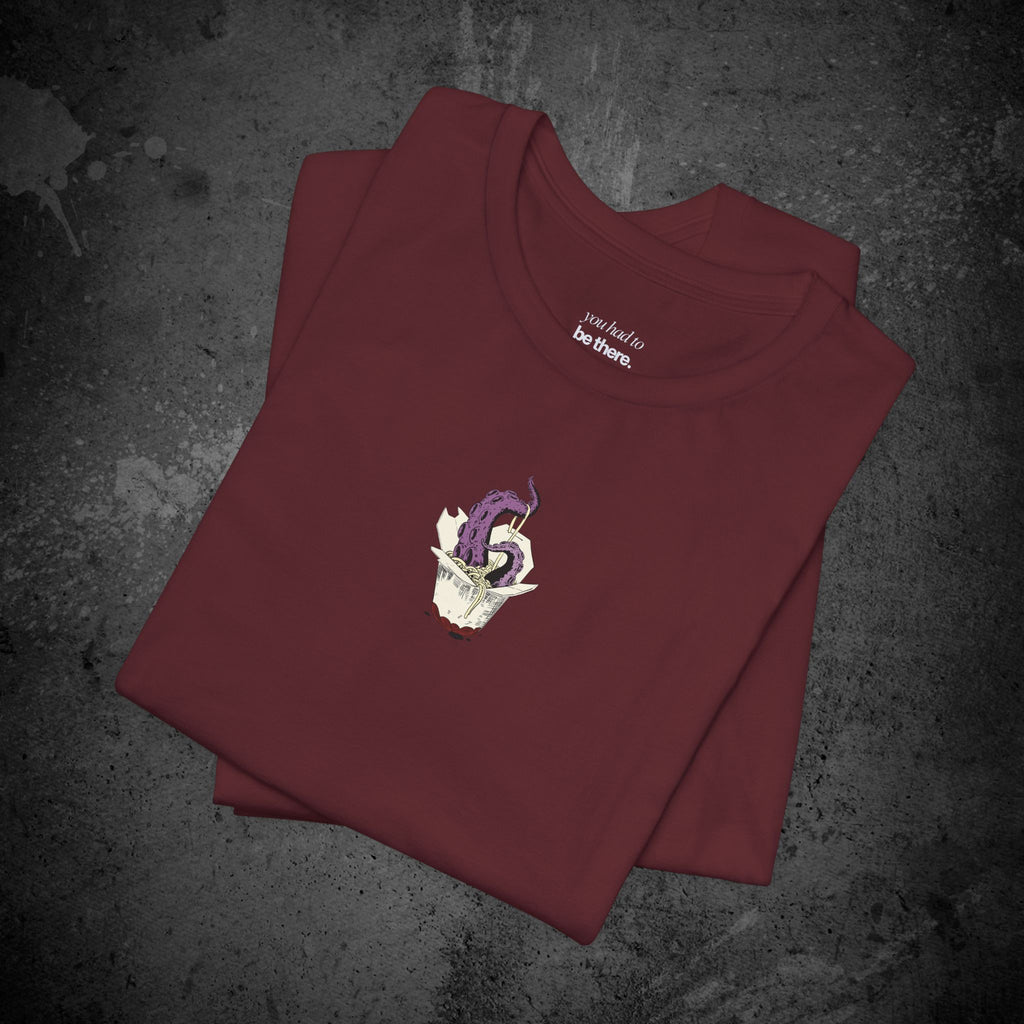 tentacle takeout printed t-shirt — nostalgic minimalist streetwear tee
