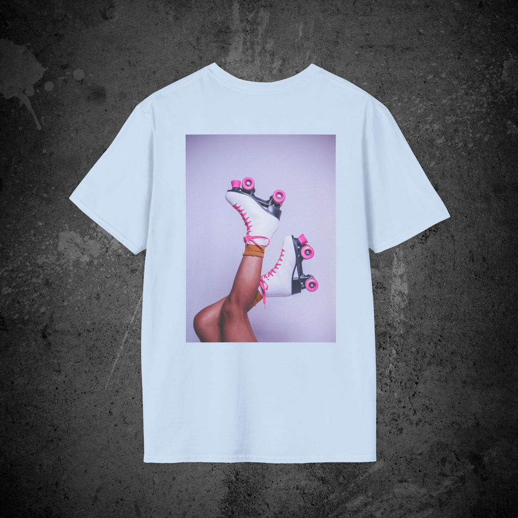 roller disco dreams back print t-shirt — nostalgic minimalist streetwear