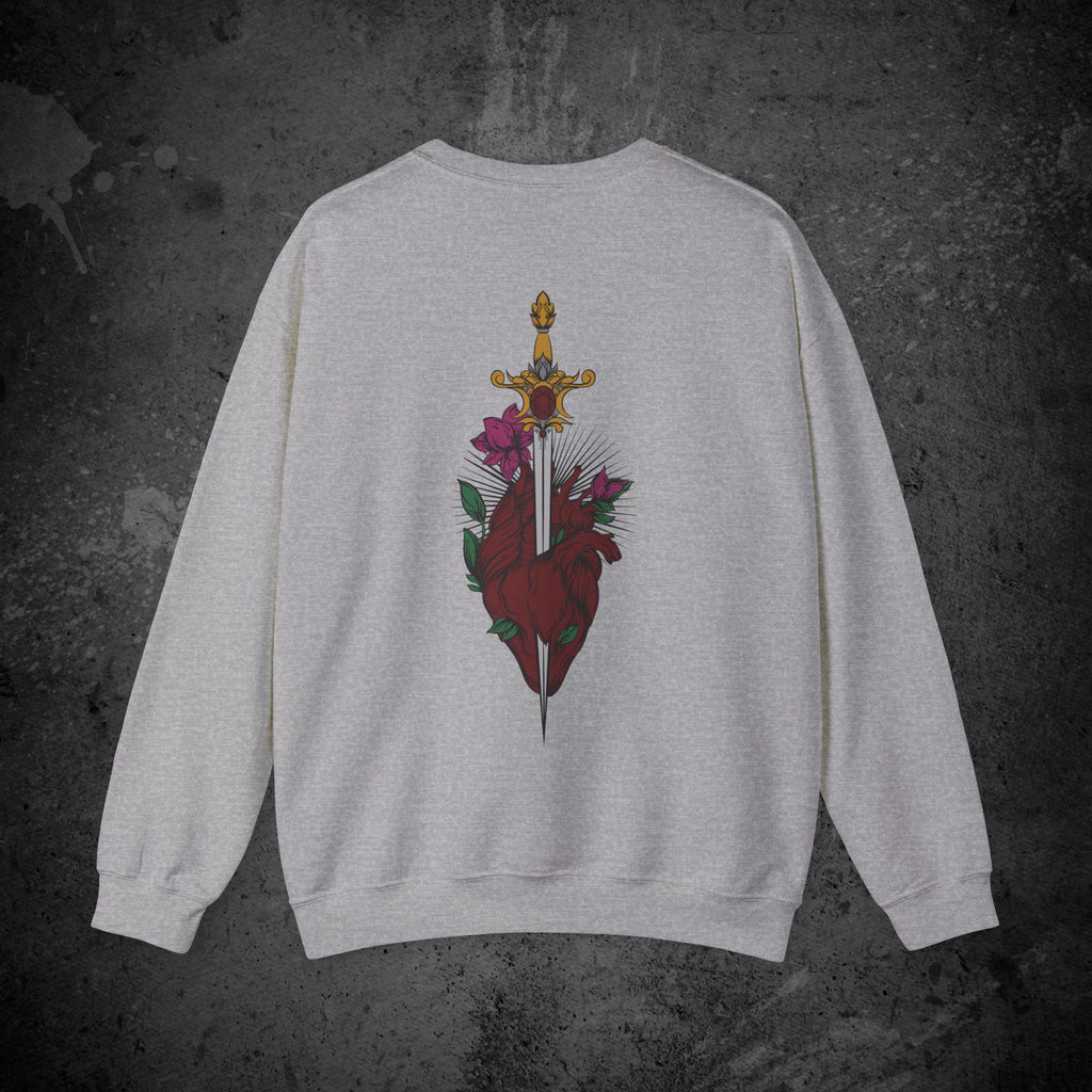 last goodbye back print crewneck sweatshirt — nostalgic minimalist streetwear