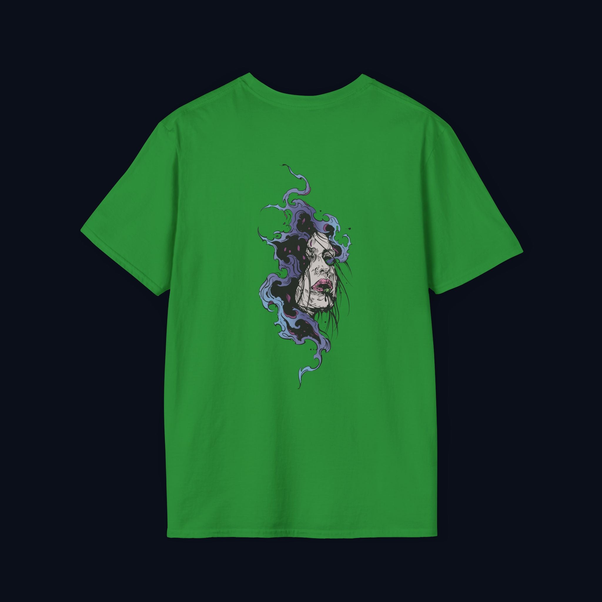 haunted portrait back print t-shirt — nostalgic streetwear inspired by memories