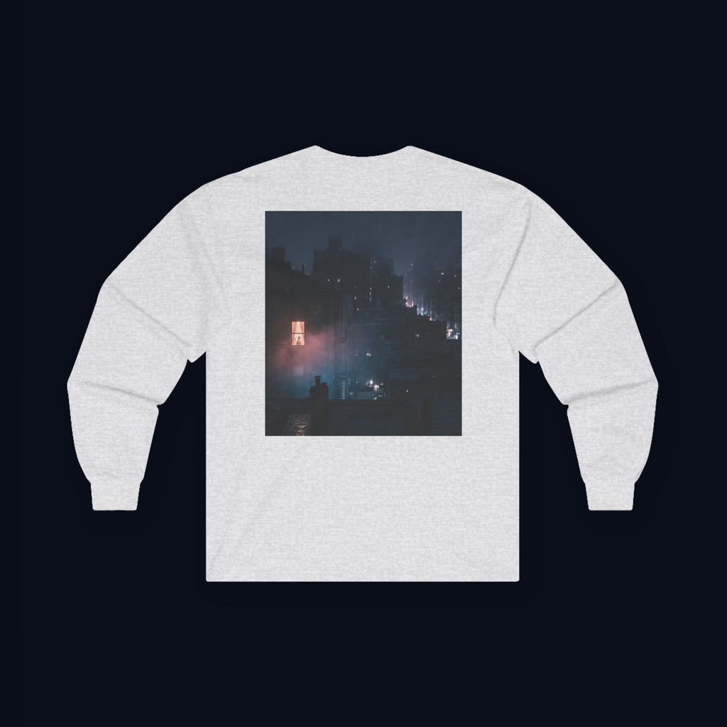 window light back print long sleeve t-shirt — nostalgic minimalist streetwear
