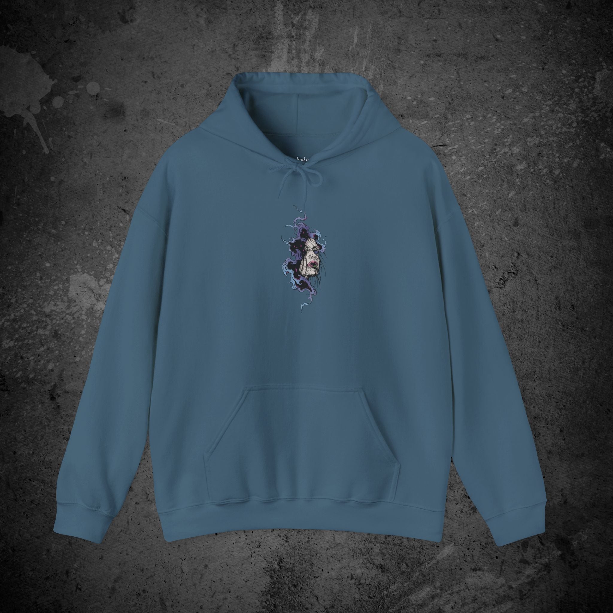 haunted portrait printed hoodie — nostalgic minimalist streetwear