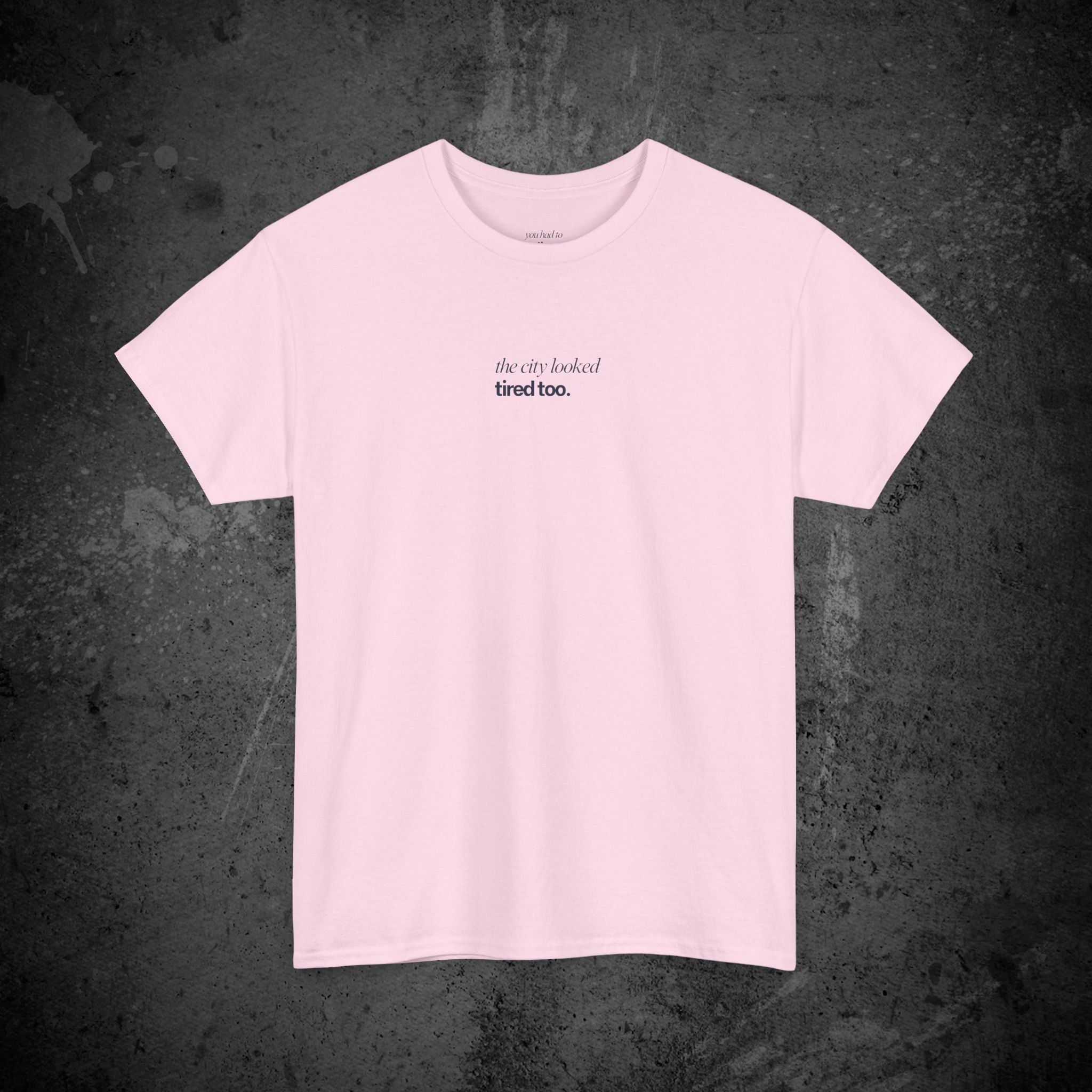 the city looked tired too printed t-shirt — nostalgic minimalist streetwear