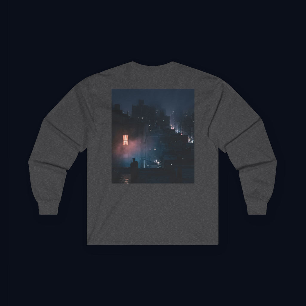 window light back print long sleeve t-shirt — nostalgic minimalist streetwear