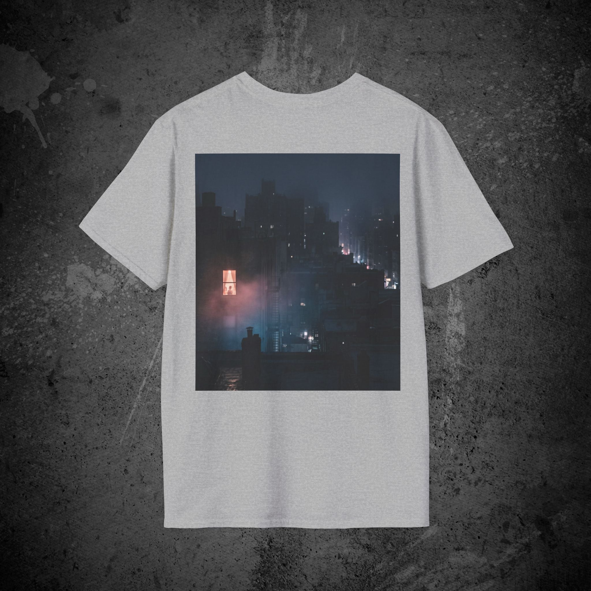 window light back print t-shirt — nostalgic minimalist streetwear tee