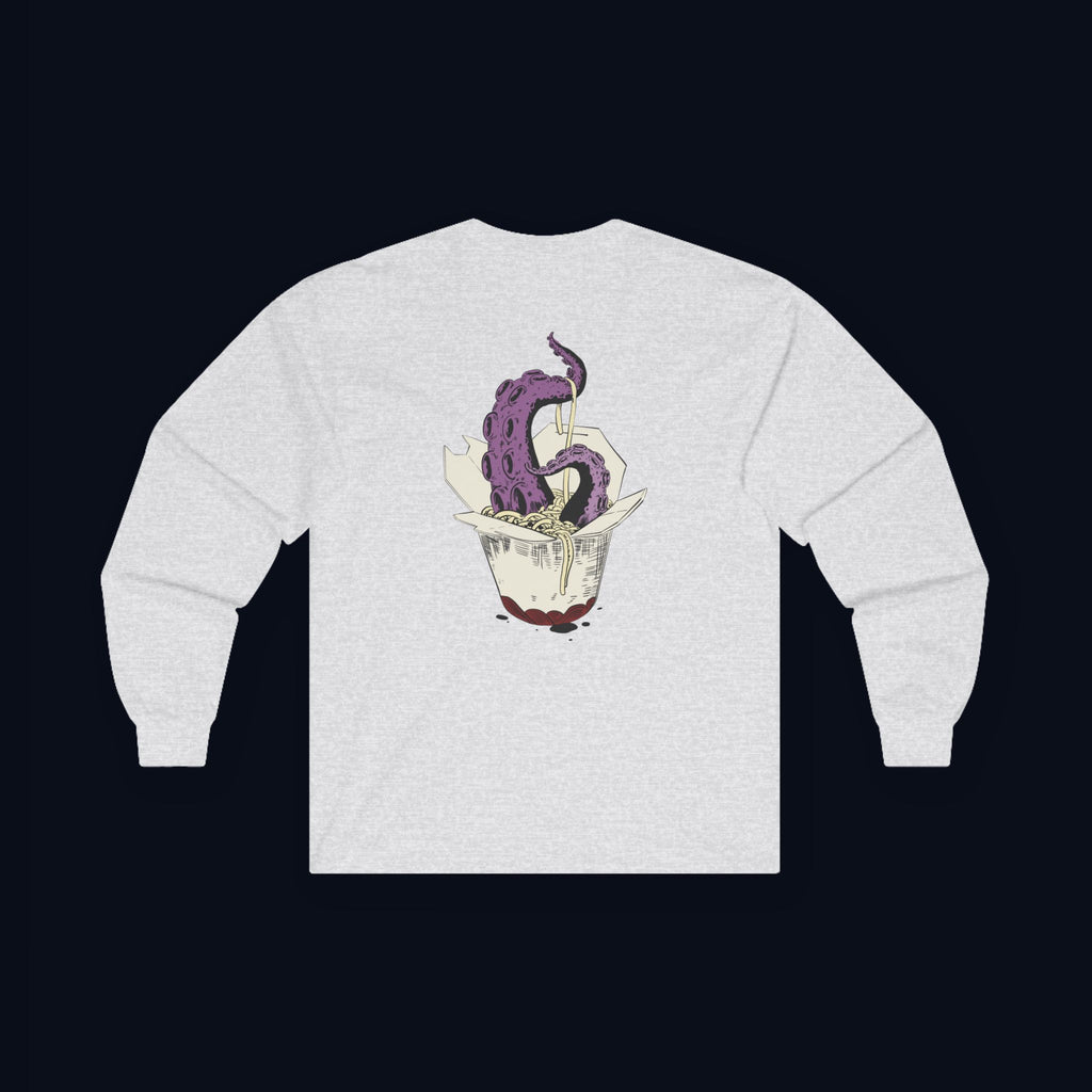 tentacle takeout back print long sleeve t-shirt — nostalgic minimalist streetwear
