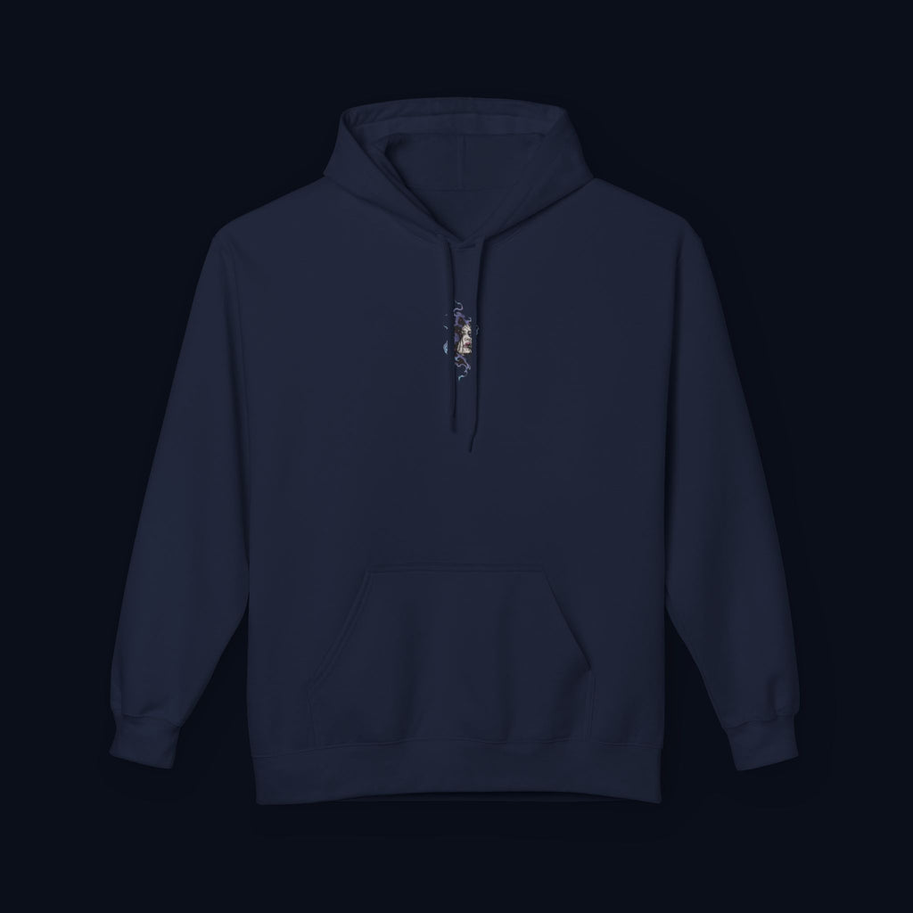 haunted portrait printed hoodie — nostalgic minimalist streetwear