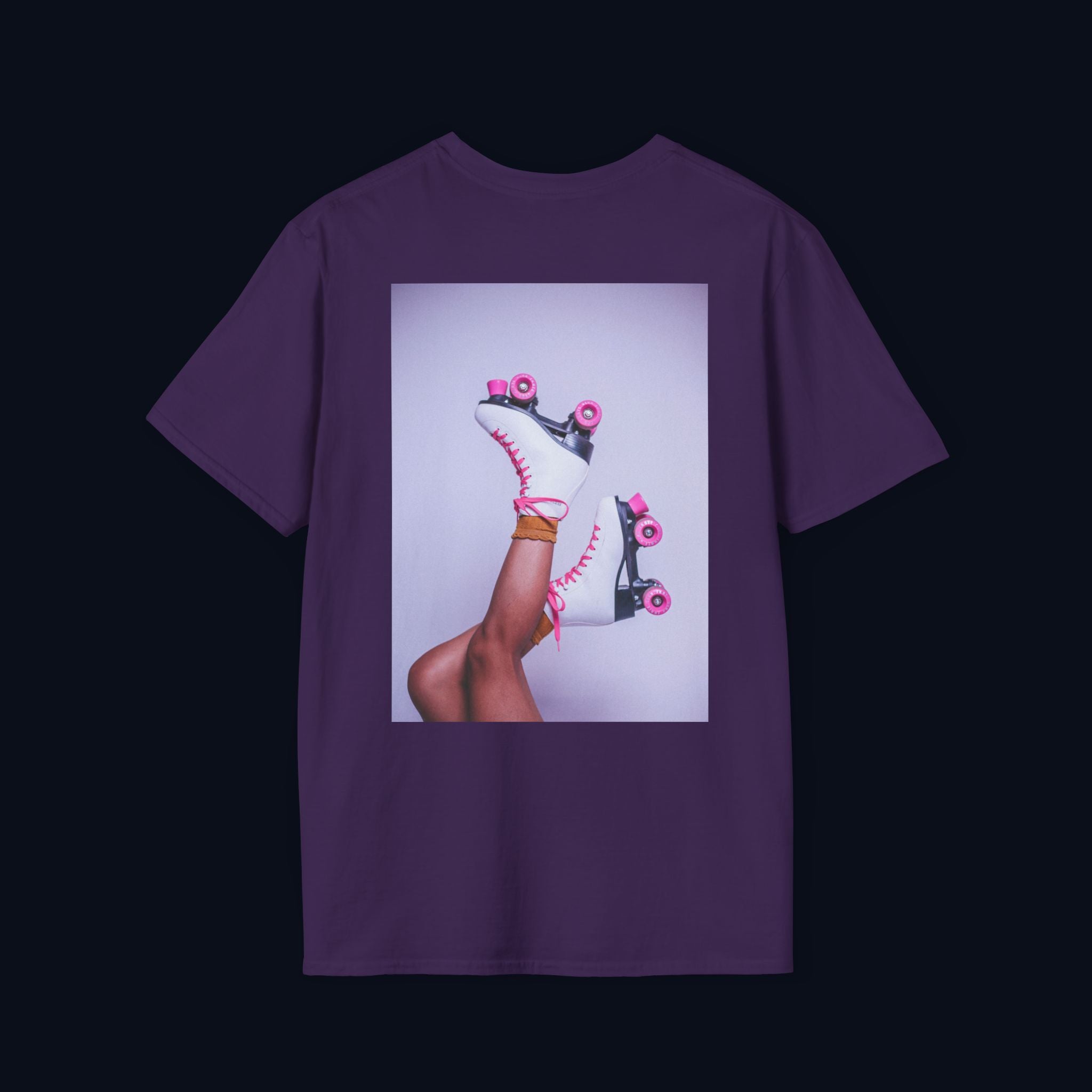 roller disco dreams back print t-shirt — nostalgic minimalist streetwear