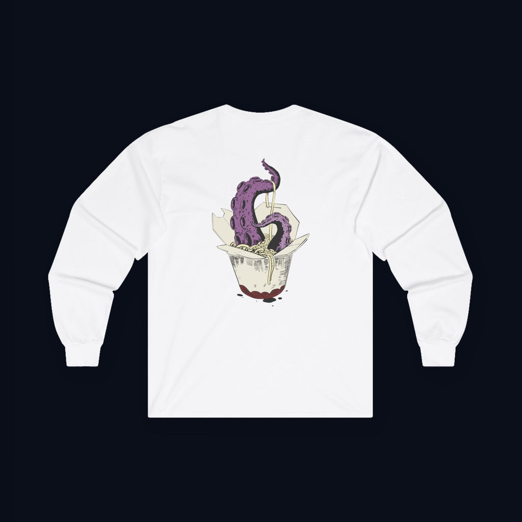 tentacle takeout back print long sleeve t-shirt — nostalgic minimalist streetwear