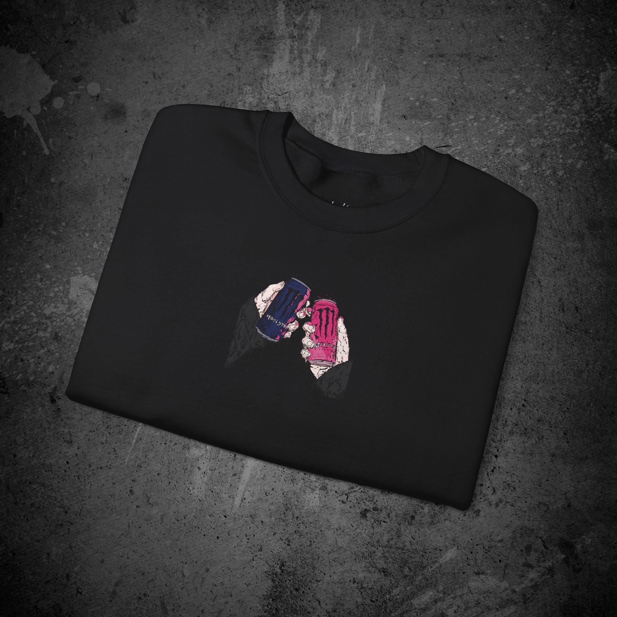 midnight cheers front print crewneck sweatshirt — nostalgic minimalist streetwear