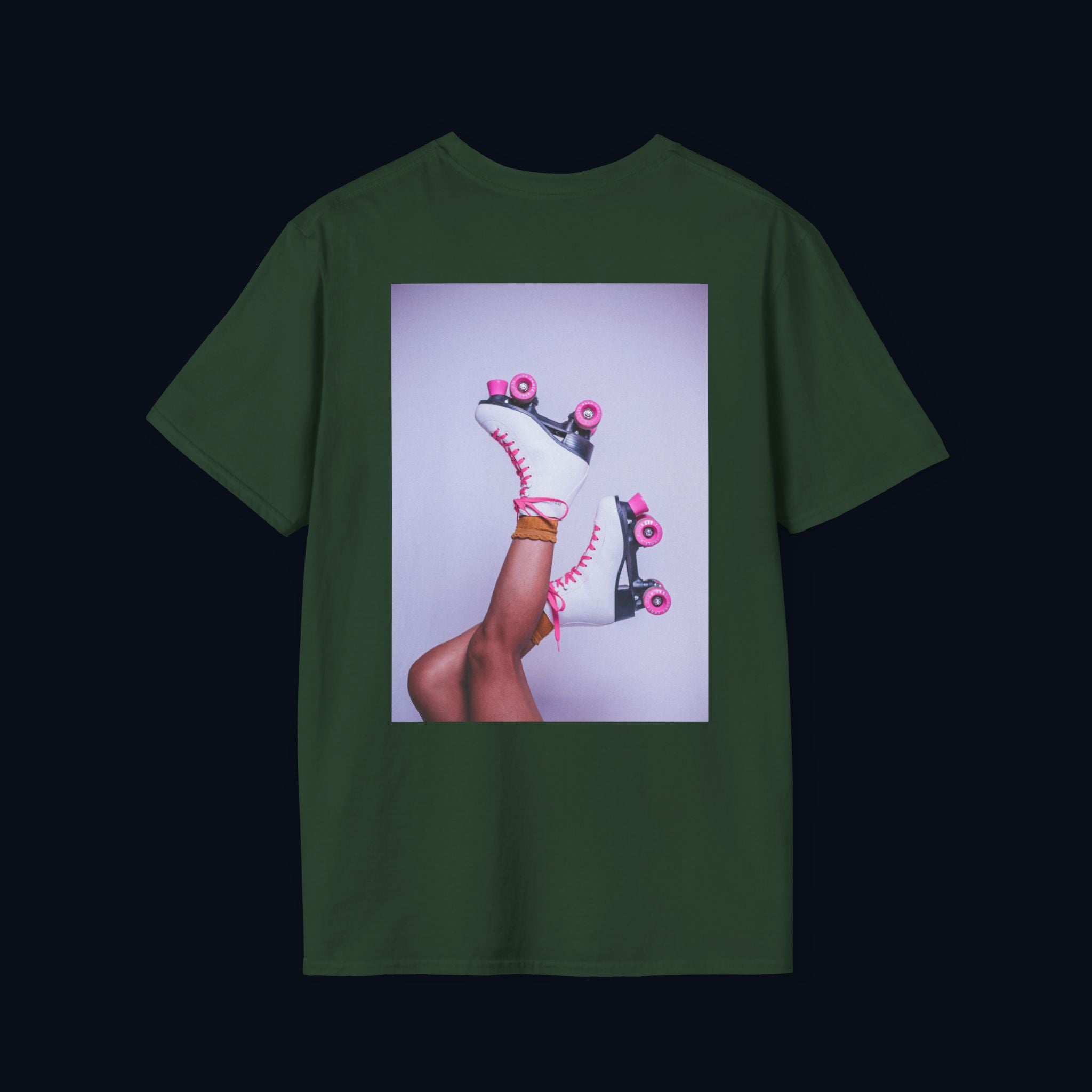 roller disco dreams back print t-shirt — nostalgic minimalist streetwear