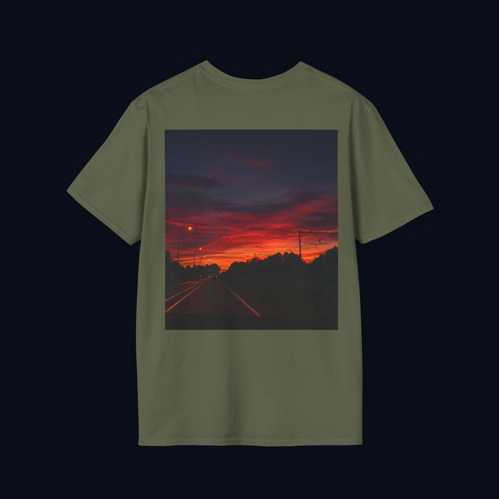 the long way home back print t-shirt — nostalgic minimalist streetwear