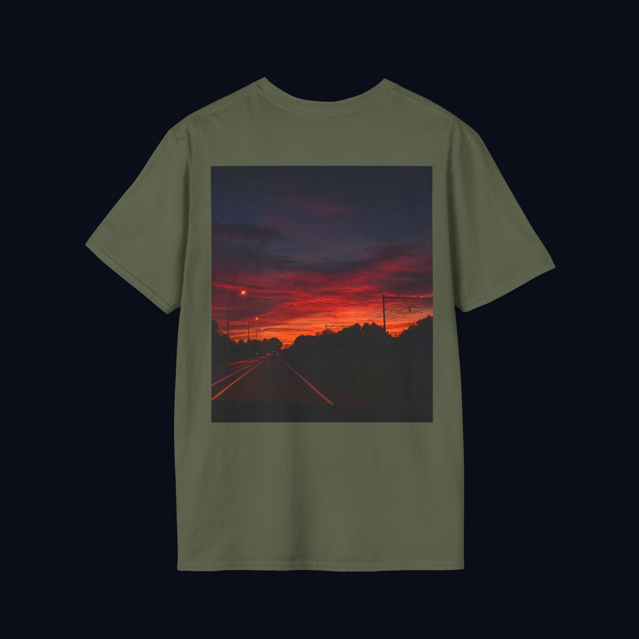 the long way home back print t-shirt — nostalgic minimalist streetwear