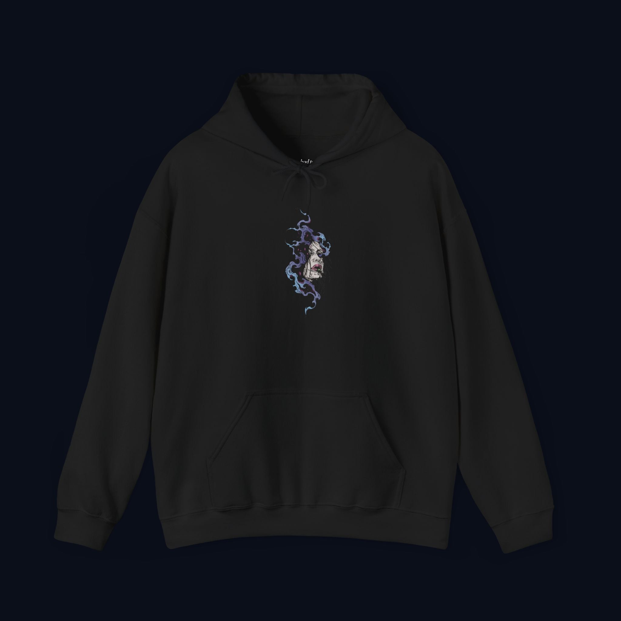 haunted portrait printed hoodie — nostalgic minimalist streetwear