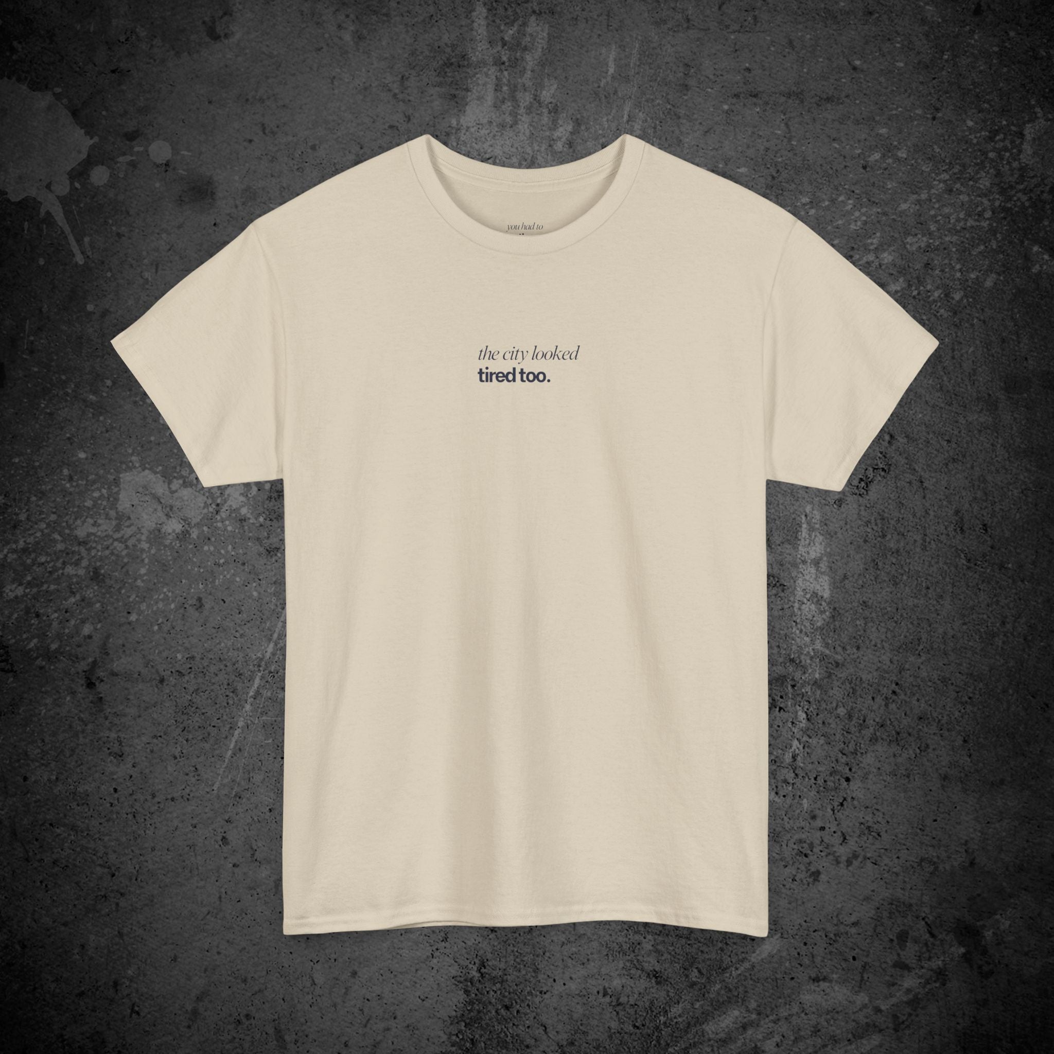 the city looked tired too printed t-shirt — nostalgic minimalist streetwear