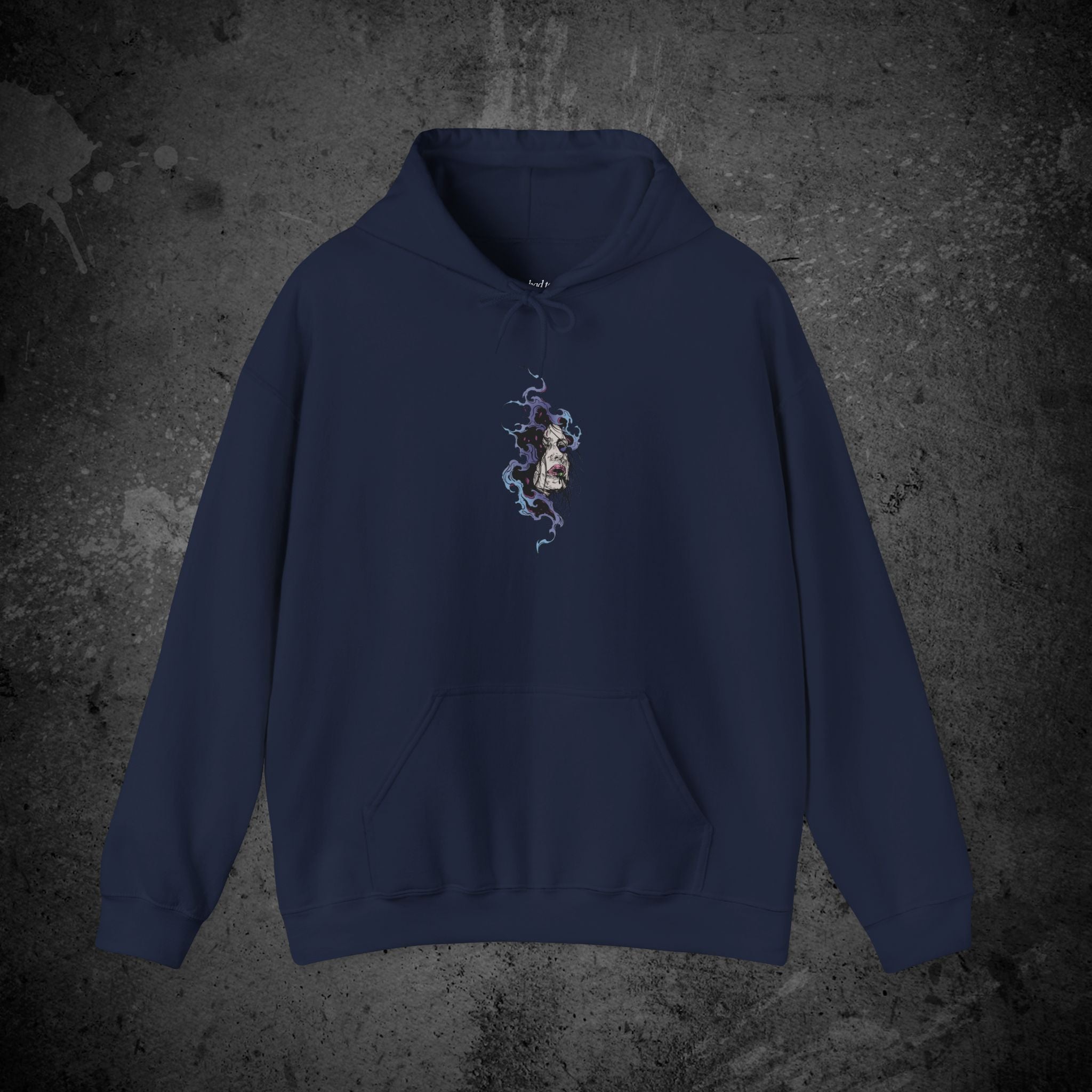 haunted portrait printed hoodie — nostalgic minimalist streetwear