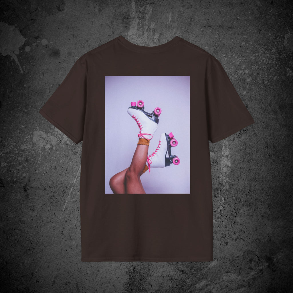 roller disco dreams back print t-shirt — nostalgic minimalist streetwear
