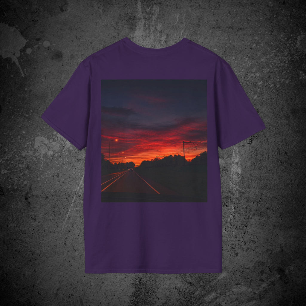 the long way home back print t-shirt — nostalgic minimalist streetwear