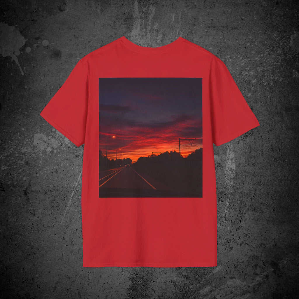 the long way home back print t-shirt — nostalgic minimalist streetwear