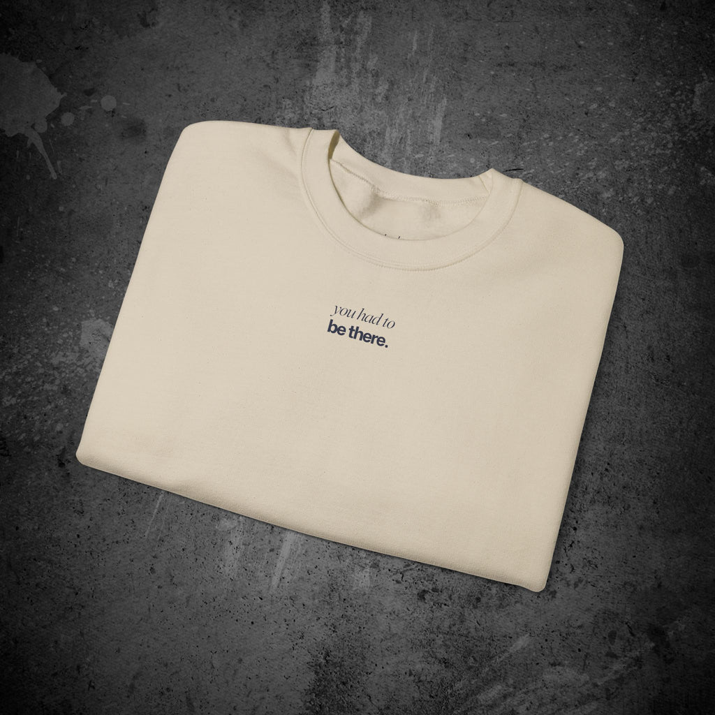 last goodbye back print crewneck sweatshirt — nostalgic minimalist streetwear