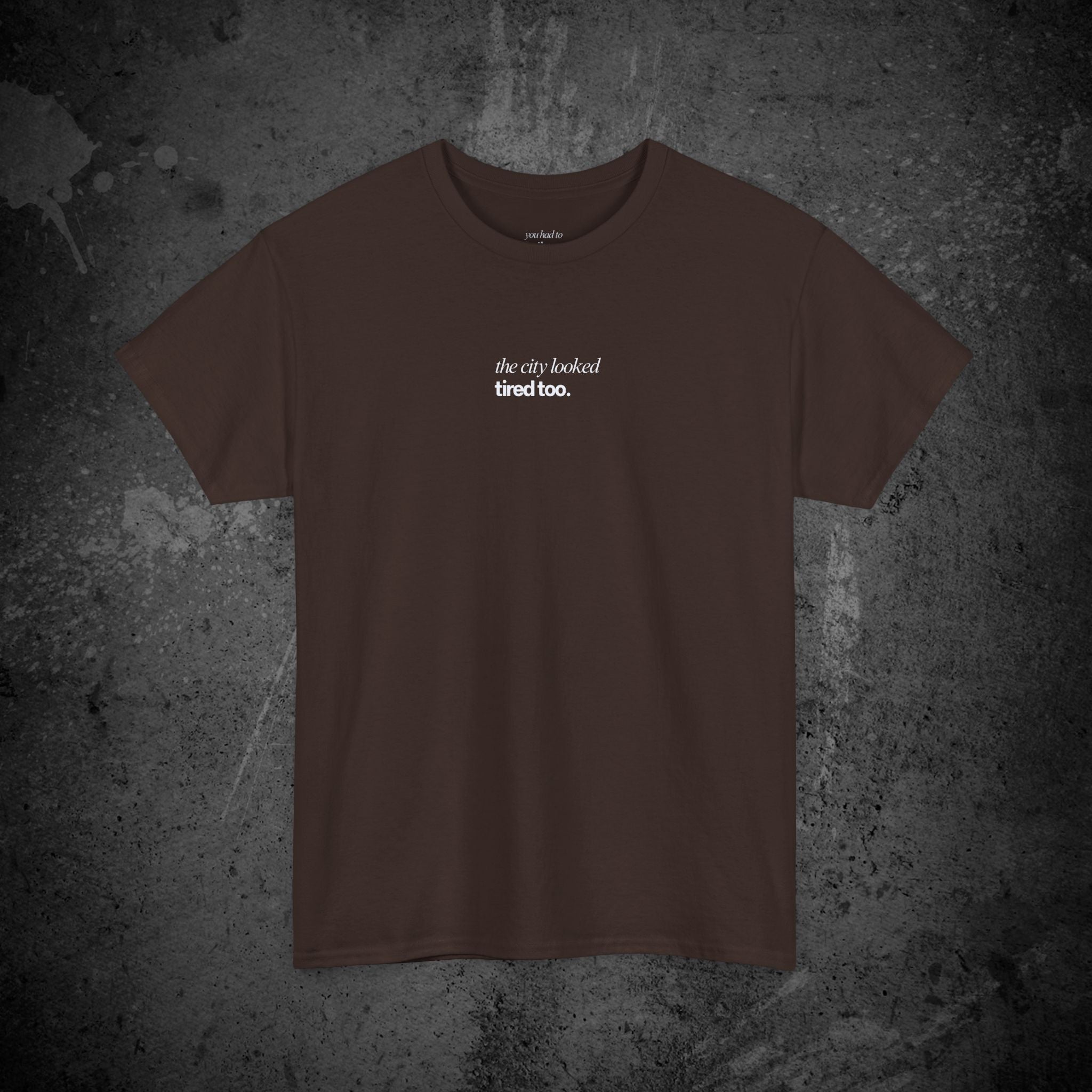 the city looked tired too printed t-shirt — nostalgic minimalist streetwear