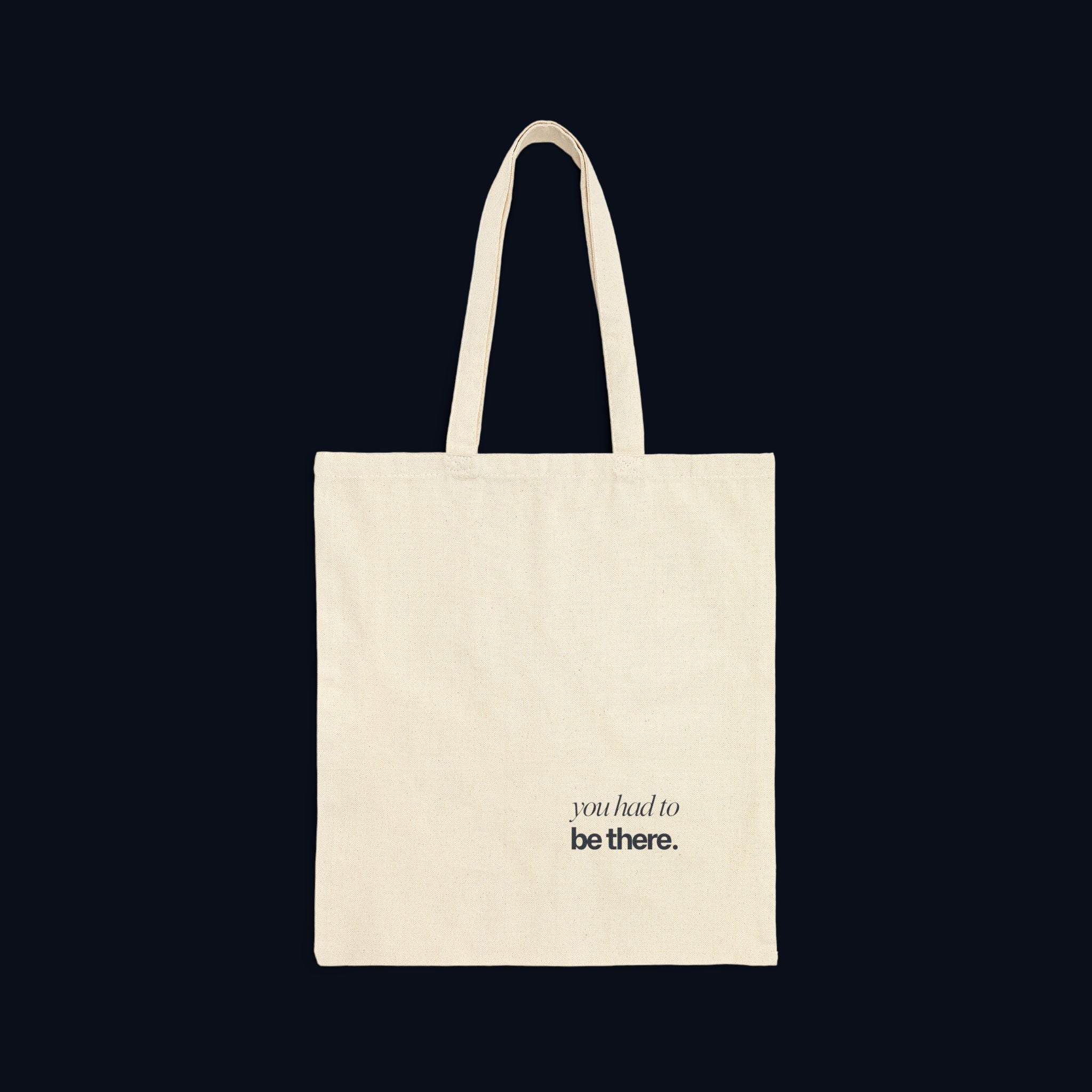 haunted portrait canvas tote bag — heavyweight nostalgic streetwear tote