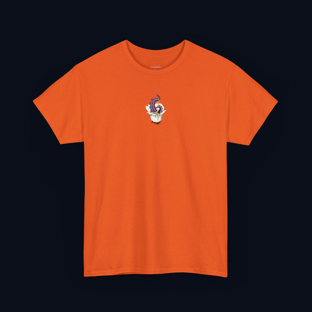 tentacle takeout printed t-shirt — nostalgic minimalist streetwear tee