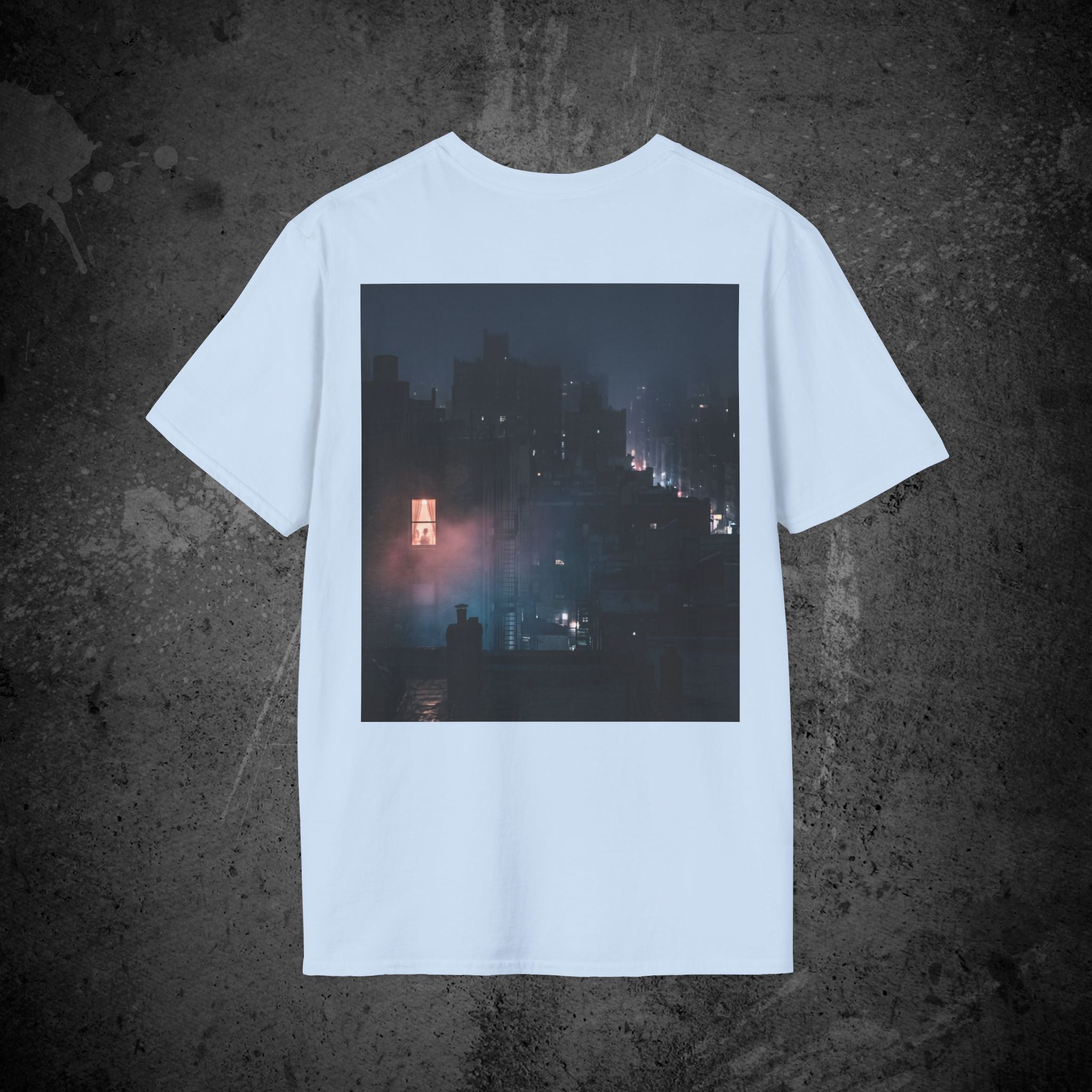 window light back print t-shirt — nostalgic minimalist streetwear tee