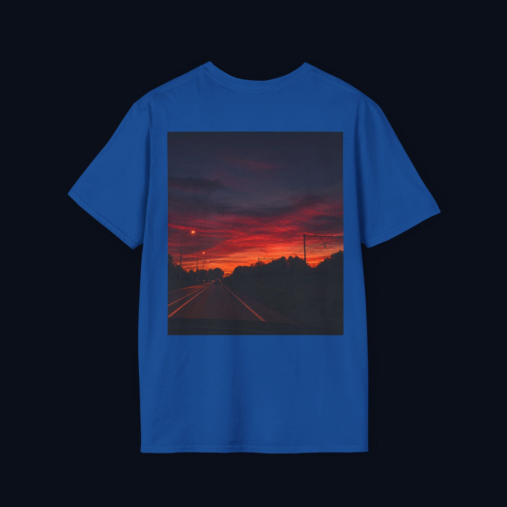the long way home back print t-shirt — nostalgic minimalist streetwear