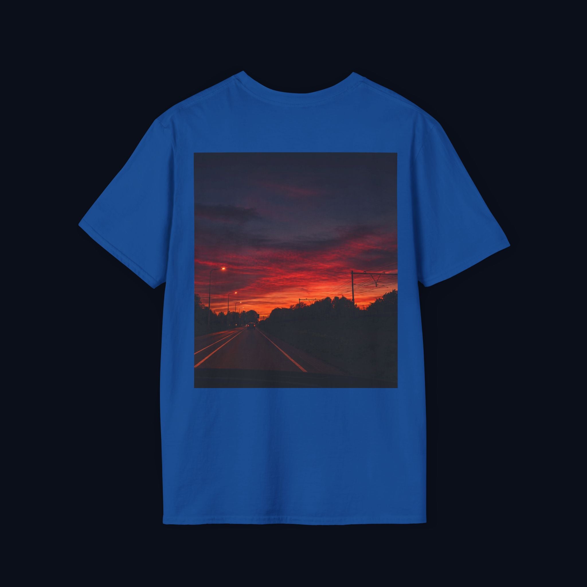 the long way home back print t-shirt — nostalgic minimalist streetwear