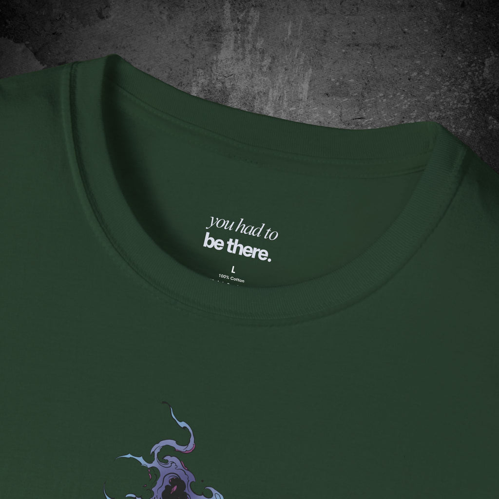 haunted portrait printed t-shirt — nostalgic minimalist streetwear tee