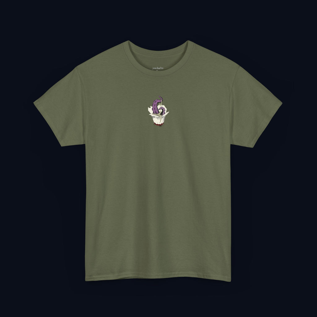 tentacle takeout printed t-shirt — nostalgic minimalist streetwear tee