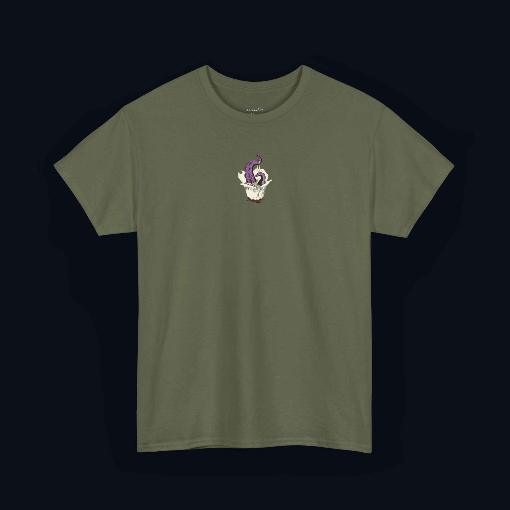 tentacle takeout printed t-shirt — nostalgic minimalist streetwear tee