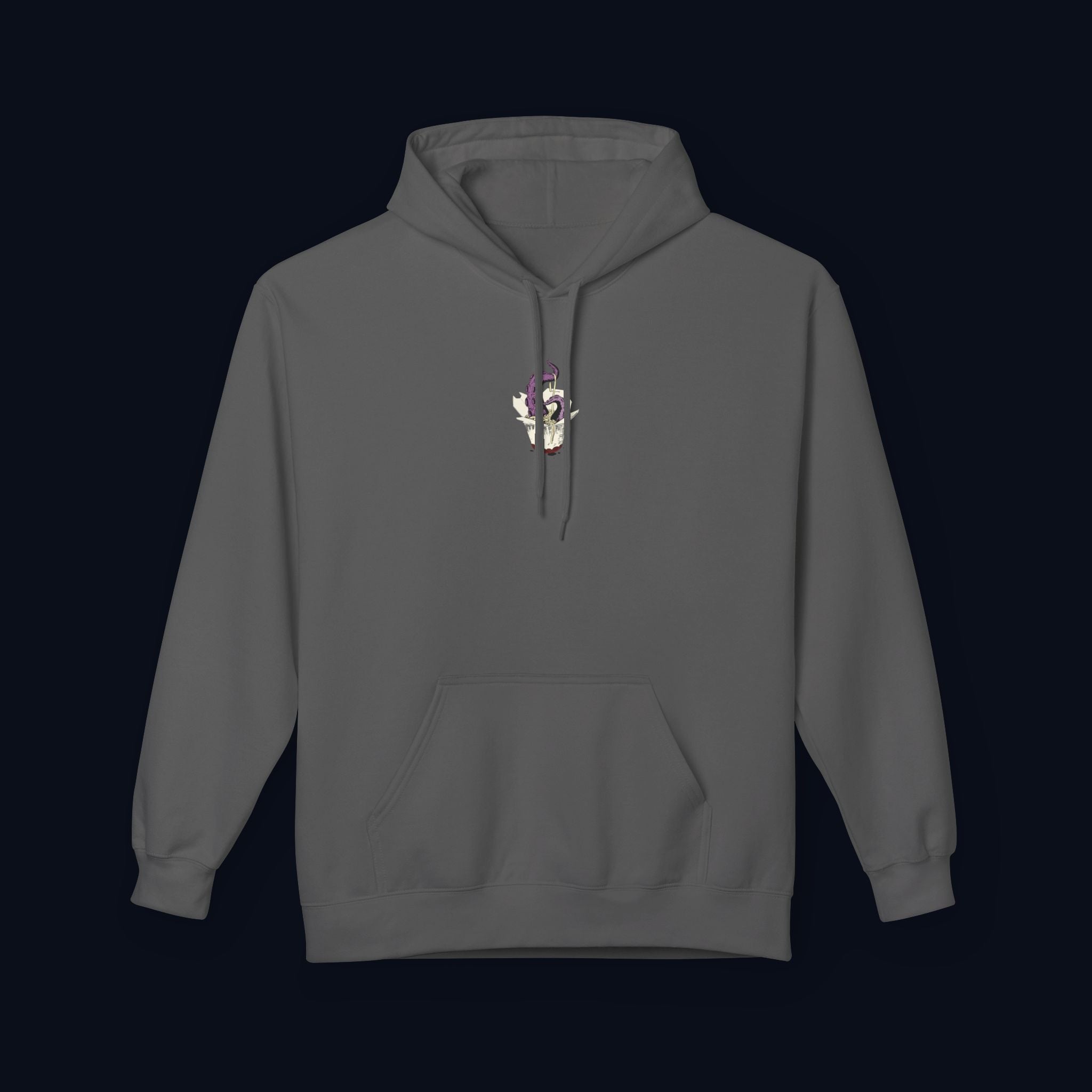 tentacle takeout printed hoodie — nostalgic minimalist streetwear