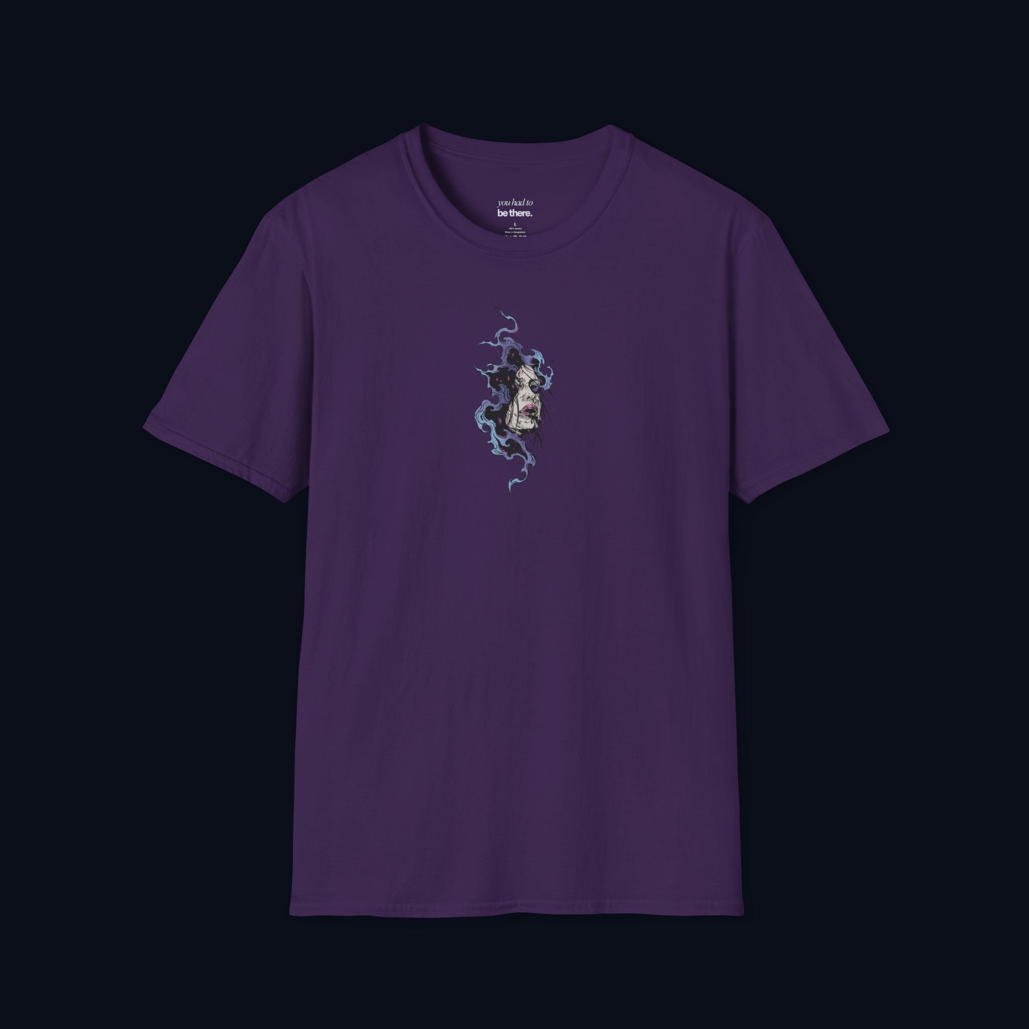 haunted portrait printed t-shirt — nostalgic minimalist streetwear tee