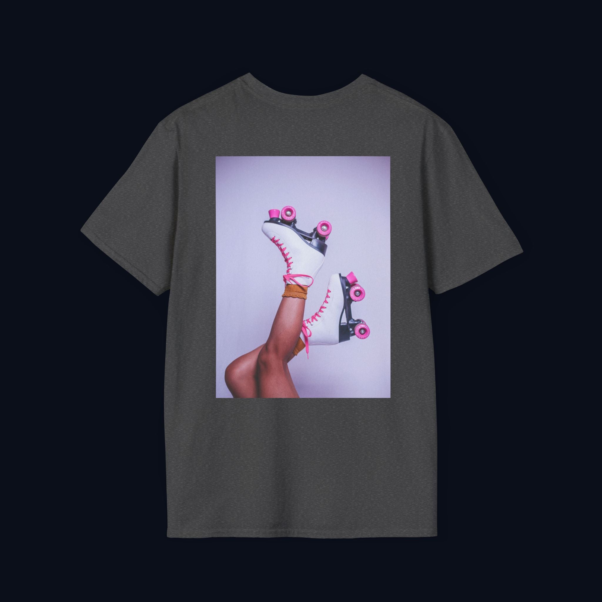 roller disco dreams back print t-shirt — nostalgic minimalist streetwear