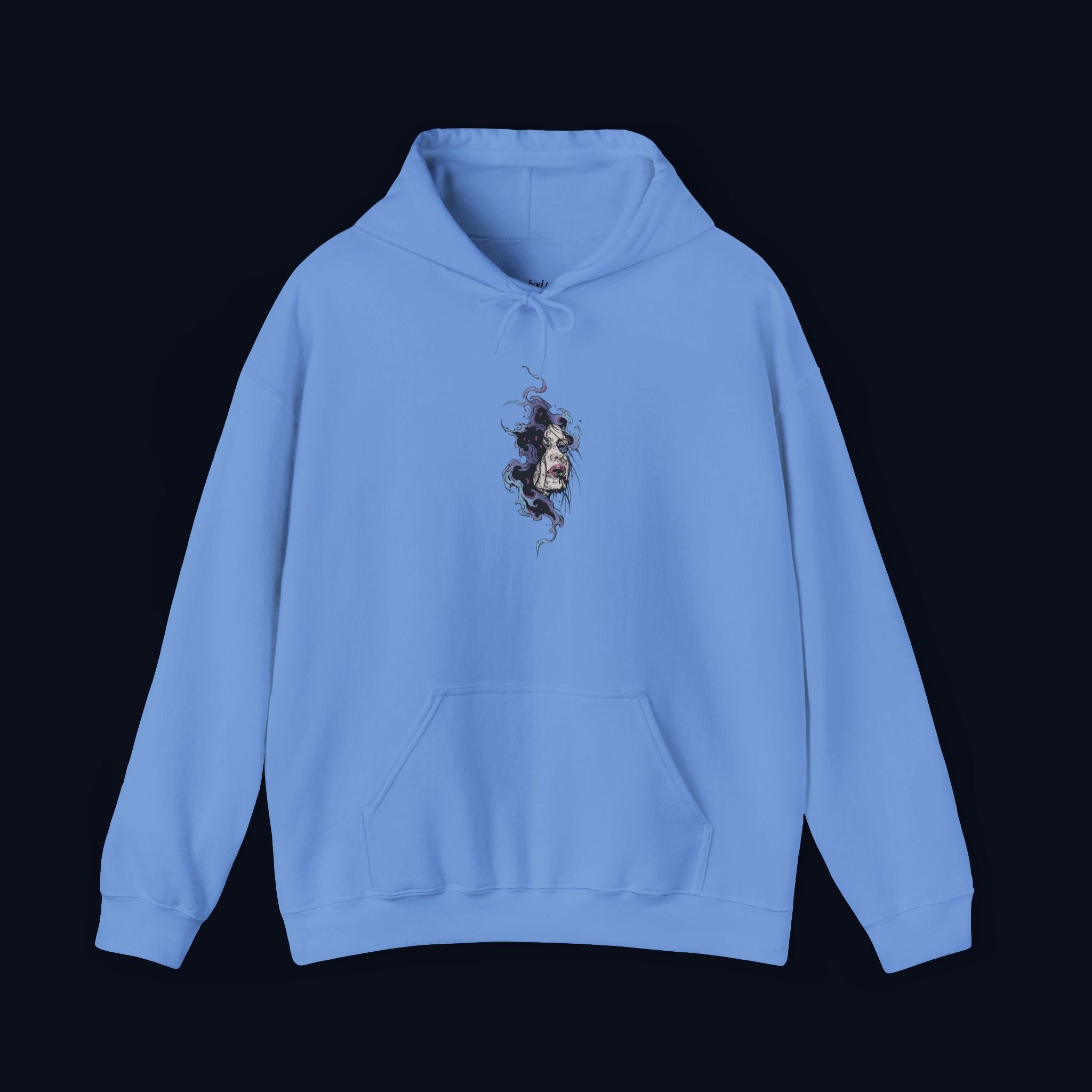 haunted portrait printed hoodie — nostalgic minimalist streetwear