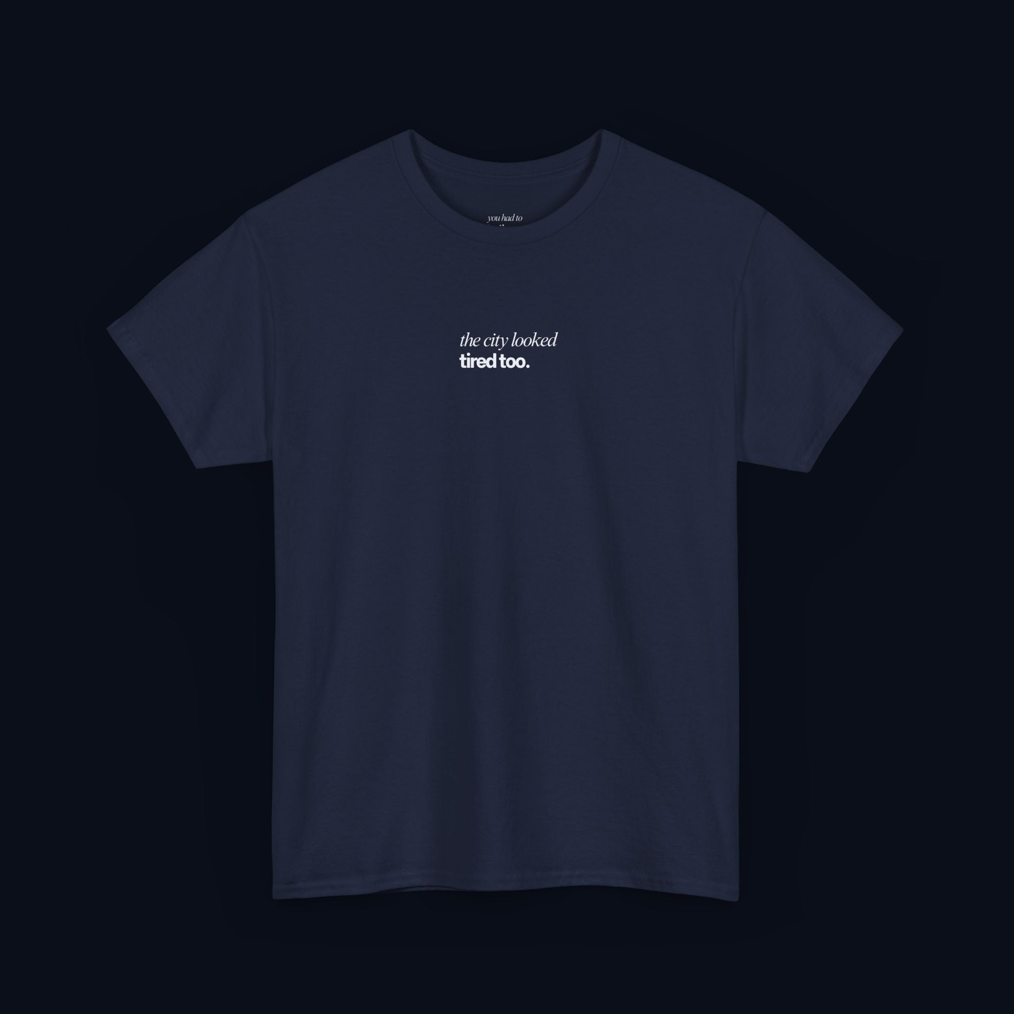 the city looked tired too printed t-shirt — nostalgic minimalist streetwear