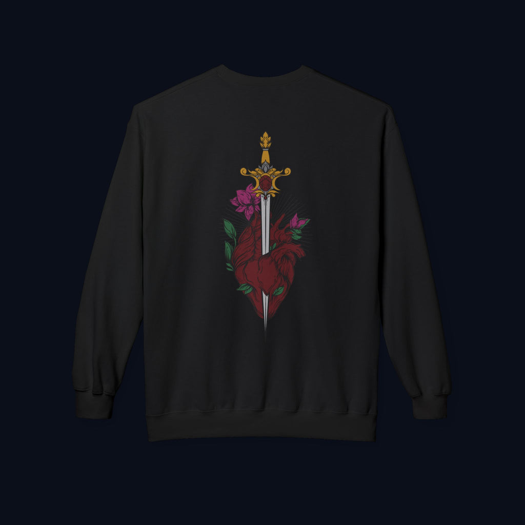last goodbye back print crewneck sweatshirt — nostalgic minimalist streetwear