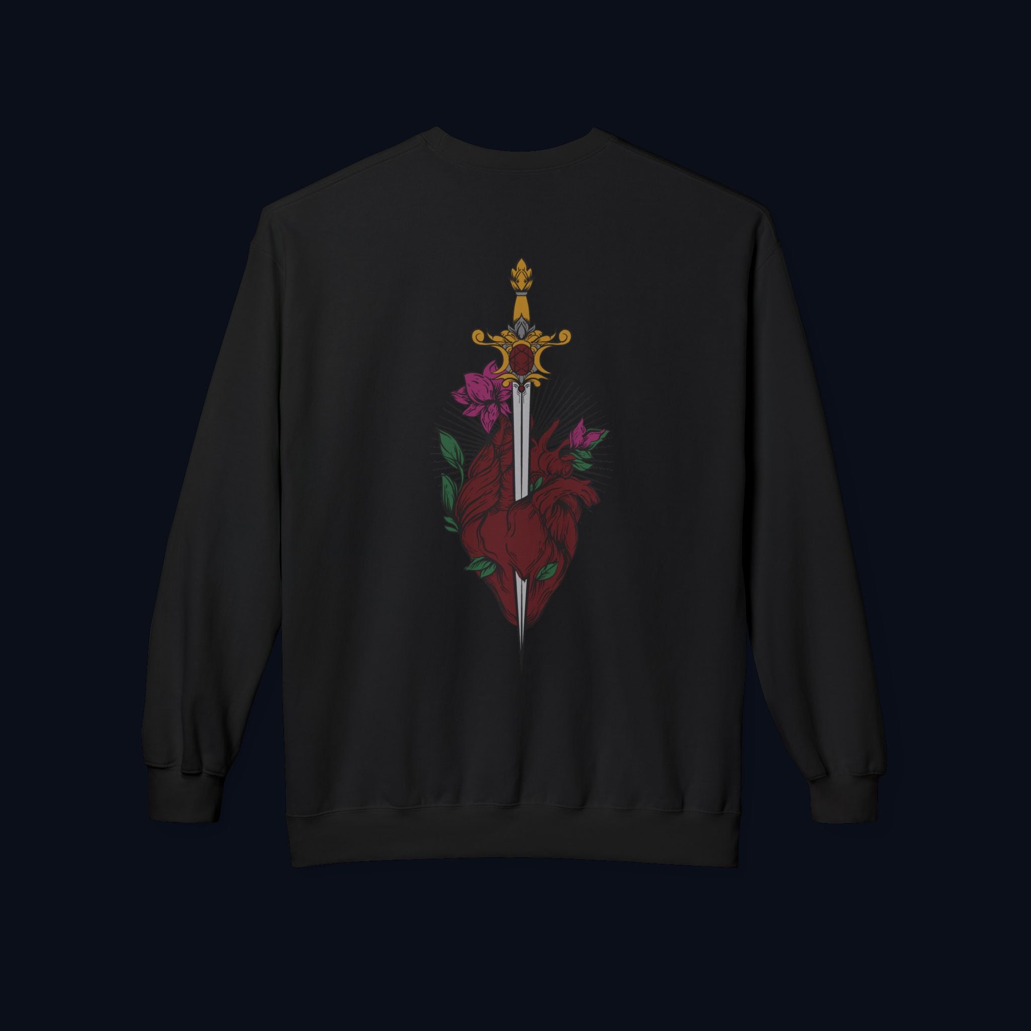 last goodbye back print crewneck sweatshirt — nostalgic minimalist streetwear