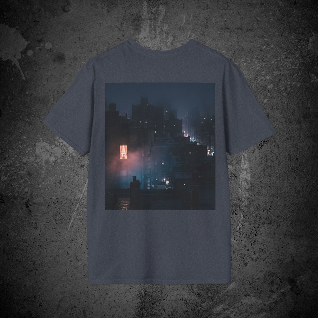 window light back print t-shirt — nostalgic minimalist streetwear tee